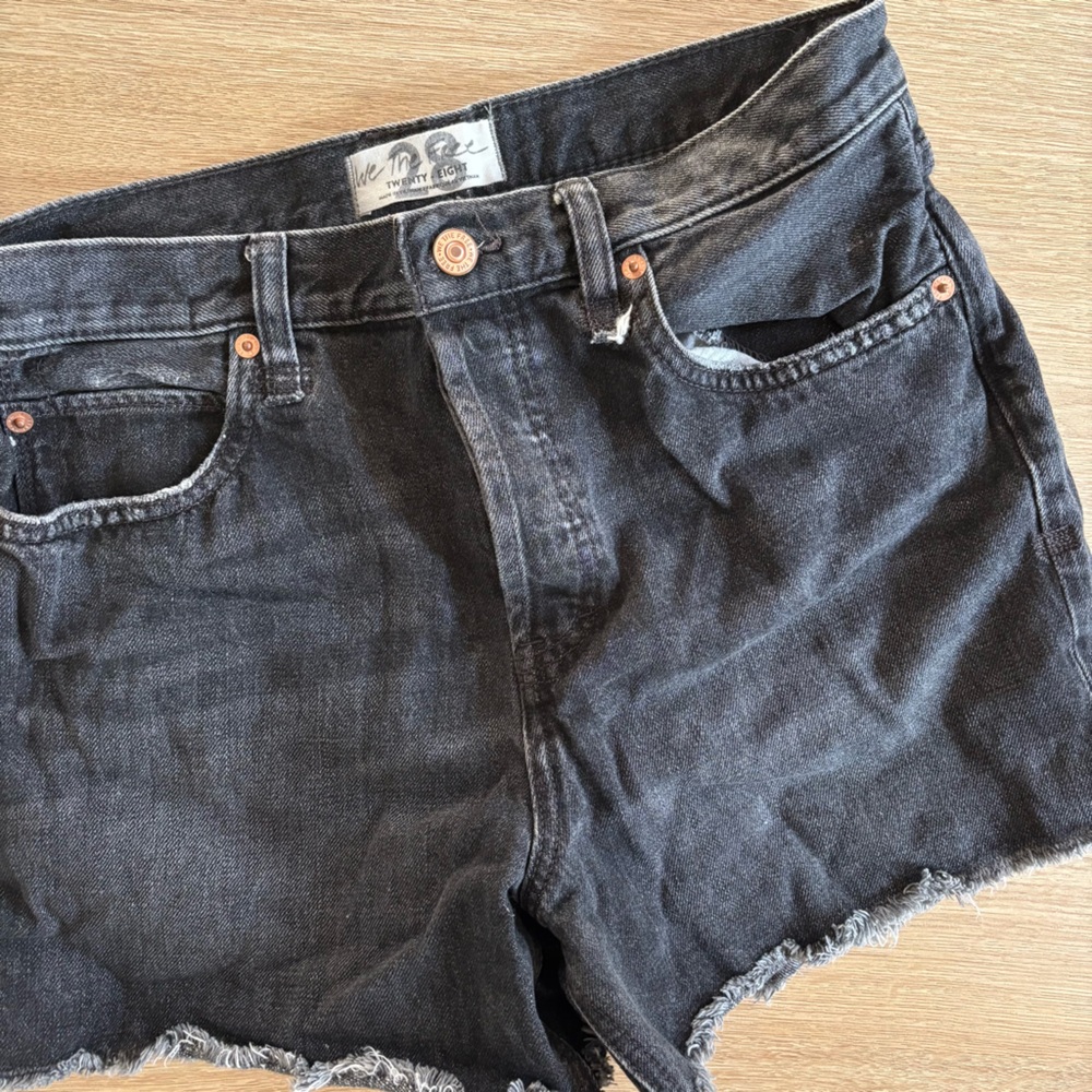 Free People | Size 28 | Black High Rise Jean Shorts